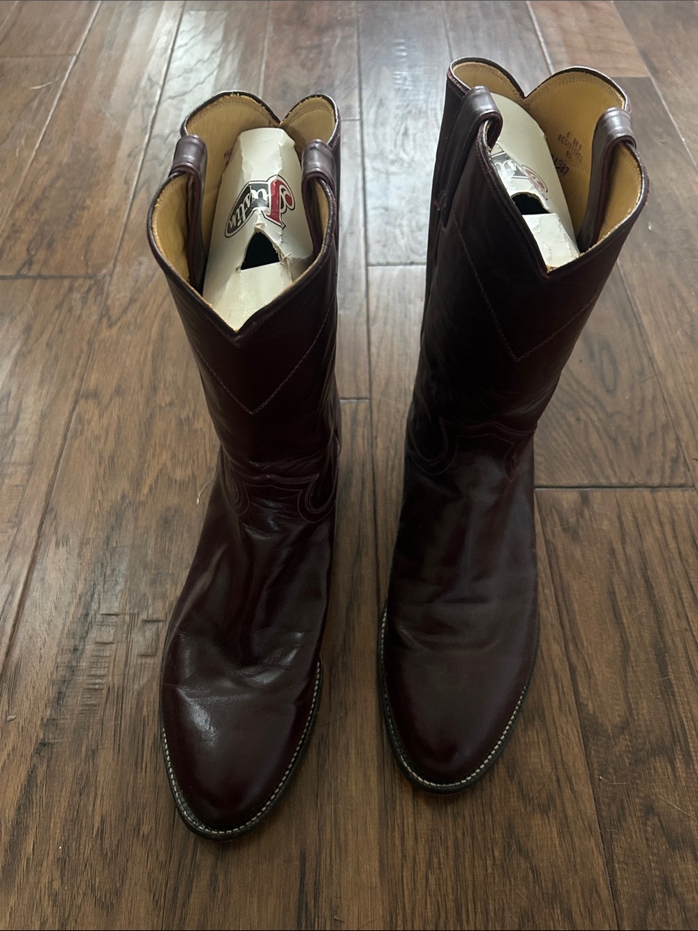 Justin Boots Men's Dark Brown Leather Western Boots